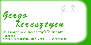 gergo keresztyen business card
